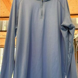 Peter Millar Navy and Light Blue Quarter-Zip Pullover